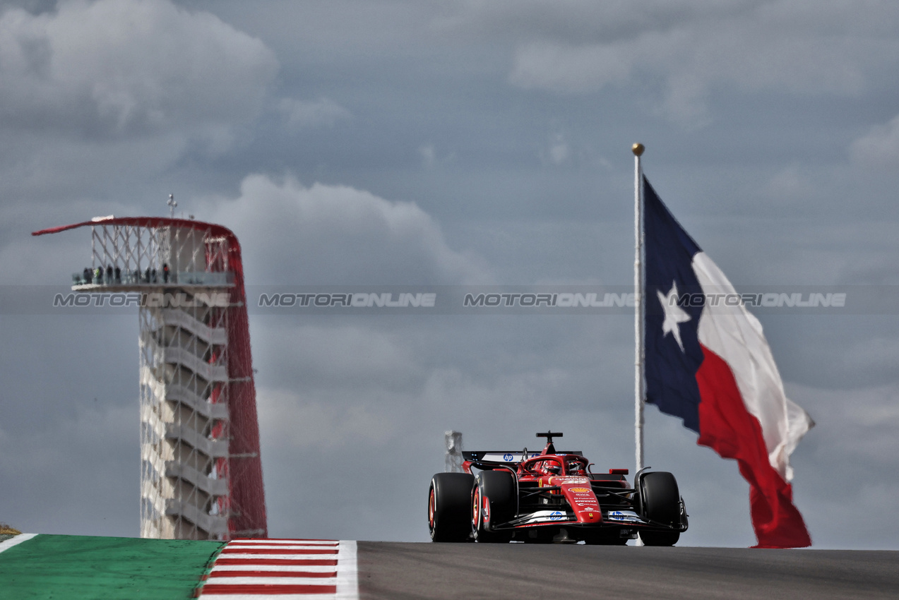 GP STATI UNITI, Charles Leclerc (MON) Ferrari SF-24.

18.10.2024. Formula 1 World Championship, Rd 19, United States Grand Prix, Austin, Texas, USA, Sprint Qualifiche Day

- www.xpbimages.com, EMail: requests@xpbimages.com © Copyright: Moy / XPB Images