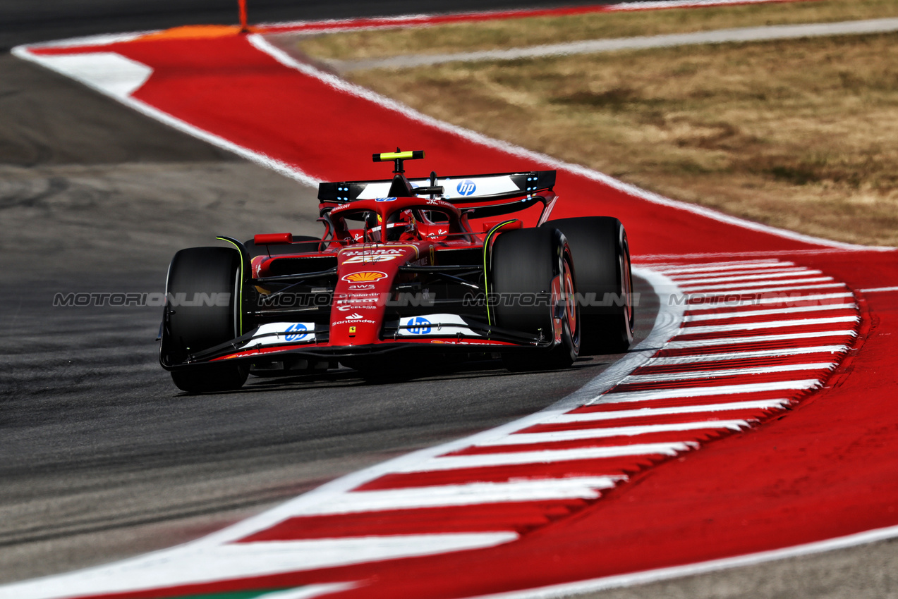 GP STATI UNITI, Carlos Sainz Jr (ESP) Ferrari SF-24.

18.10.2024. Formula 1 World Championship, Rd 19, United States Grand Prix, Austin, Texas, USA, Sprint Qualifiche Day

 - www.xpbimages.com, EMail: requests@xpbimages.com © Copyright: Coates / XPB Images