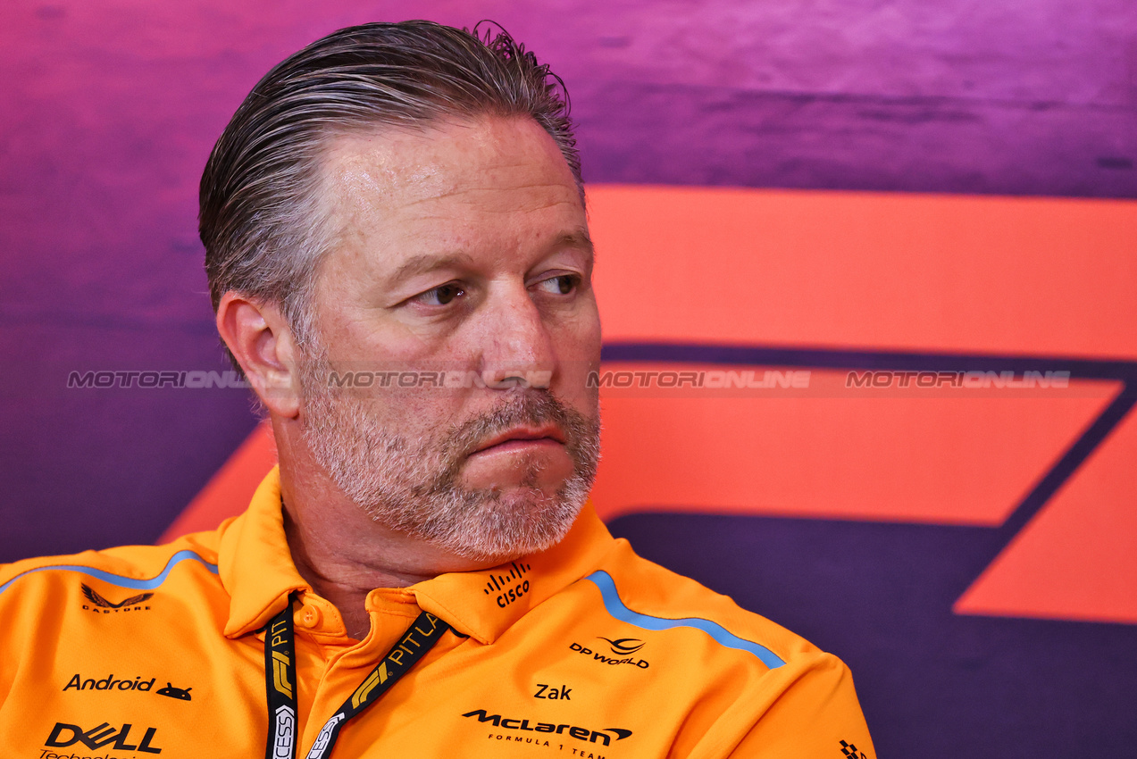 GP STATI UNITI, Zak Brown (USA) McLaren Executive Director in the FIA Press Conference.

18.10.2024. Formula 1 World Championship, Rd 19, United States Grand Prix, Austin, Texas, USA, Sprint Qualifiche Day

- www.xpbimages.com, EMail: requests@xpbimages.com © Copyright: Batchelor / XPB Images