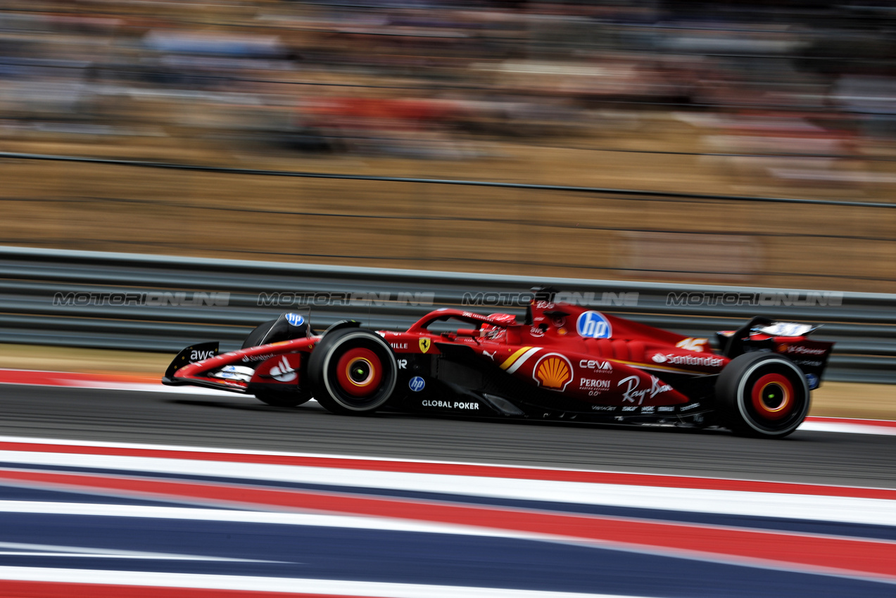 GP STATI UNITI, Charles Leclerc (MON) Ferrari SF-24.

18.10.2024. Formula 1 World Championship, Rd 19, United States Grand Prix, Austin, Texas, USA, Sprint Qualifiche Day

 - www.xpbimages.com, EMail: requests@xpbimages.com © Copyright: Coates / XPB Images