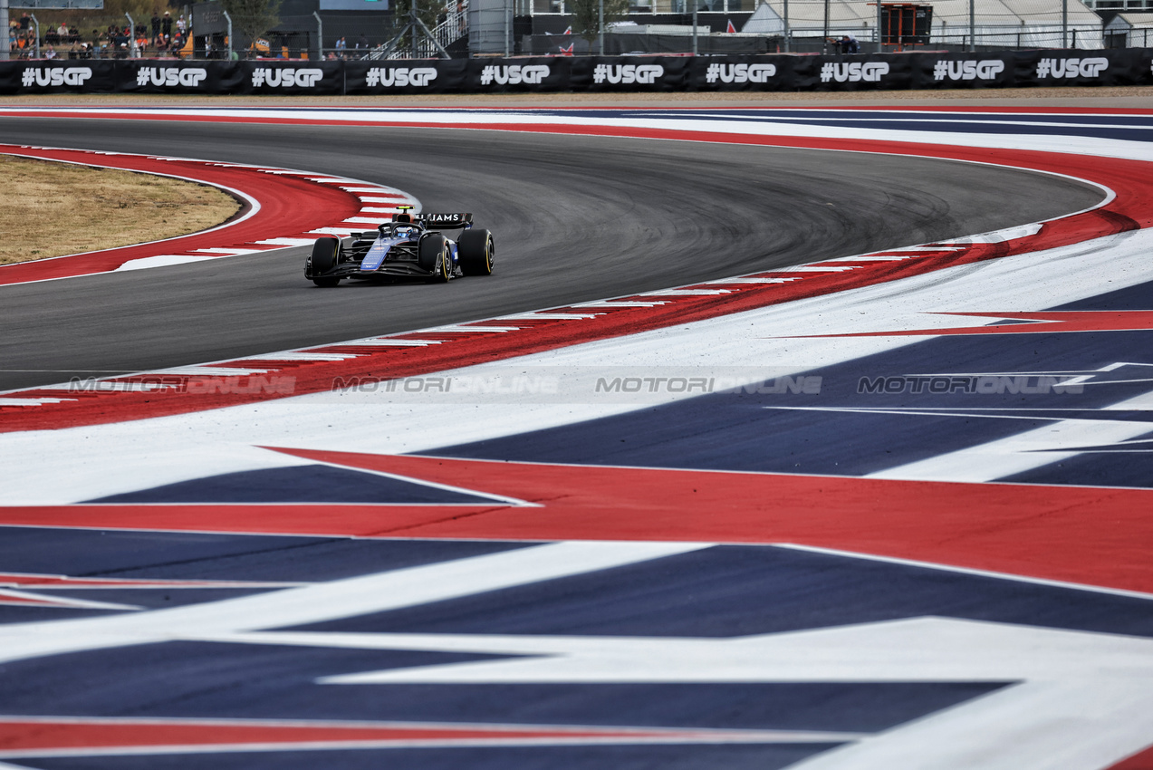 GP STATI UNITI, Franco Colapinto (ARG) Williams Racing FW46.

18.10.2024. Formula 1 World Championship, Rd 19, United States Grand Prix, Austin, Texas, USA, Sprint Qualifiche Day

- www.xpbimages.com, EMail: requests@xpbimages.com © Copyright: Moy / XPB Images