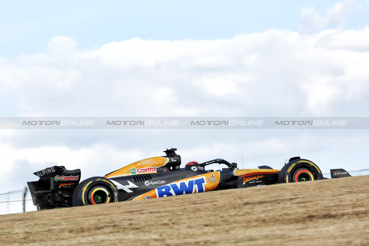 GP STATI UNITI, Esteban Ocon (FRA) Alpine F1 Team A524.

18.10.2024. Formula 1 World Championship, Rd 19, United States Grand Prix, Austin, Texas, USA, Sprint Qualifiche Day

- www.xpbimages.com, EMail: requests@xpbimages.com © Copyright: Bearne / XPB Images