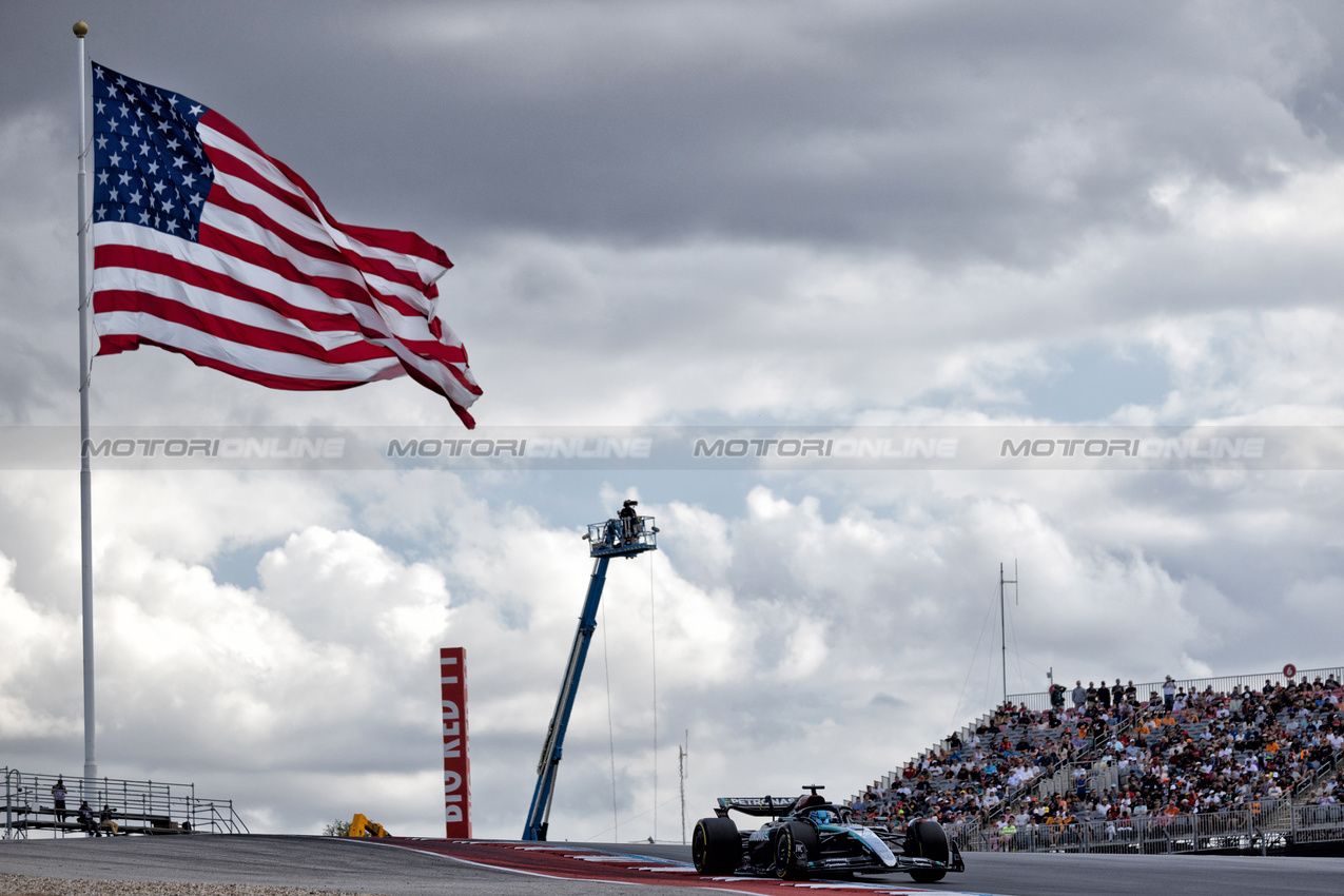 GP STATI UNITI, George Russell (GBR) Mercedes AMG F1 W15.

18.10.2024. Formula 1 World Championship, Rd 19, United States Grand Prix, Austin, Texas, USA, Sprint Qualifiche Day

 - www.xpbimages.com, EMail: requests@xpbimages.com © Copyright: Rew / XPB Images