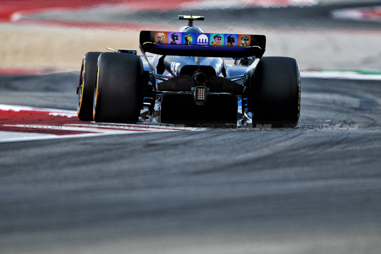 GP STATI UNITI, Franco Colapinto (ARG) Williams Racing FW46.

18.10.2024. Formula 1 World Championship, Rd 19, United States Grand Prix, Austin, Texas, USA, Sprint Qualifiche Day

- www.xpbimages.com, EMail: requests@xpbimages.com © Copyright: Price / XPB Images