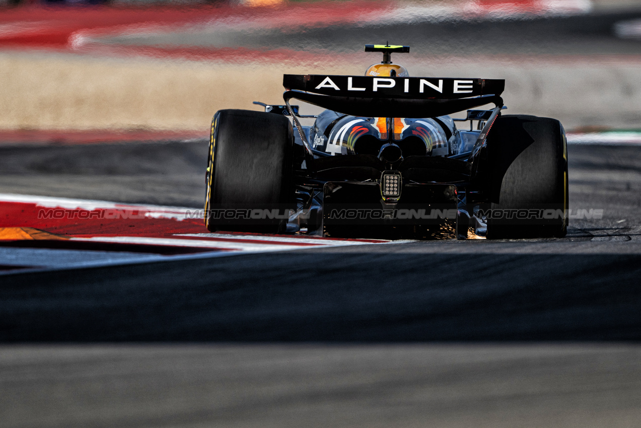 GP STATI UNITI, Pierre Gasly (FRA) Alpine F1 Team A524.

18.10.2024. Formula 1 World Championship, Rd 19, United States Grand Prix, Austin, Texas, USA, Sprint Qualifiche Day

- www.xpbimages.com, EMail: requests@xpbimages.com © Copyright: Price / XPB Images