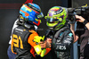 GP UNGHERIA, (L to R): Gara winner Oscar Piastri (AUS) McLaren celebrates with third placed Lewis Hamilton (GBR) Mercedes AMG F1 in parc ferme.

21.07.2024. Formula 1 World Championship, Rd 13, Hungarian Grand Prix, Budapest, Hungary, Gara Day.

- www.xpbimages.com, EMail: requests@xpbimages.com © Copyright: Batchelor / XPB Images