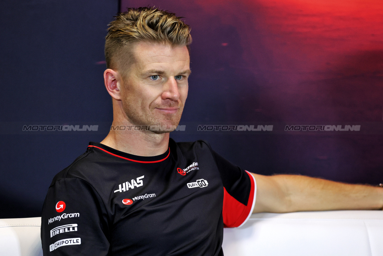 GP UNGHERIA, Nico Hulkenberg (GER) Haas F1 Team in the FIA Press Conference.

18.07.2024. Formula 1 World Championship, Rd 13, Hungarian Grand Prix, Budapest, Hungary, Preparation Day.

- www.xpbimages.com, EMail: requests@xpbimages.com © Copyright: Bearne / XPB Images