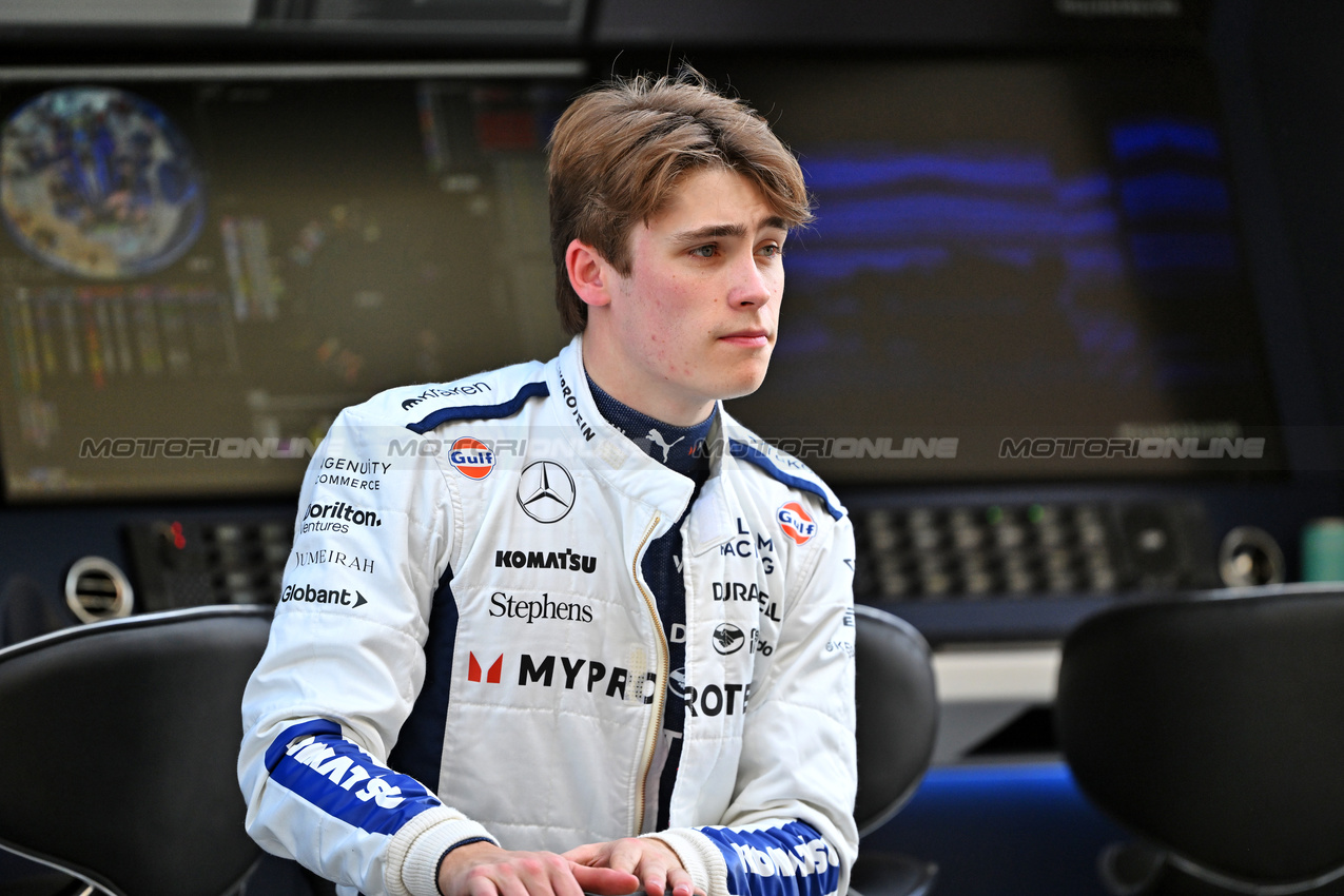 TEST ABU DHABI, Luke Browning (GBR) Williams Racing FW46 Academy Driver.

10.12.2024. Formula 1 Testing, Yas Marina Circuit, Abu Dhabi, Tuesday.

- www.xpbimages.com, EMail: requests@xpbimages.com © Copyright: Price / XPB Images