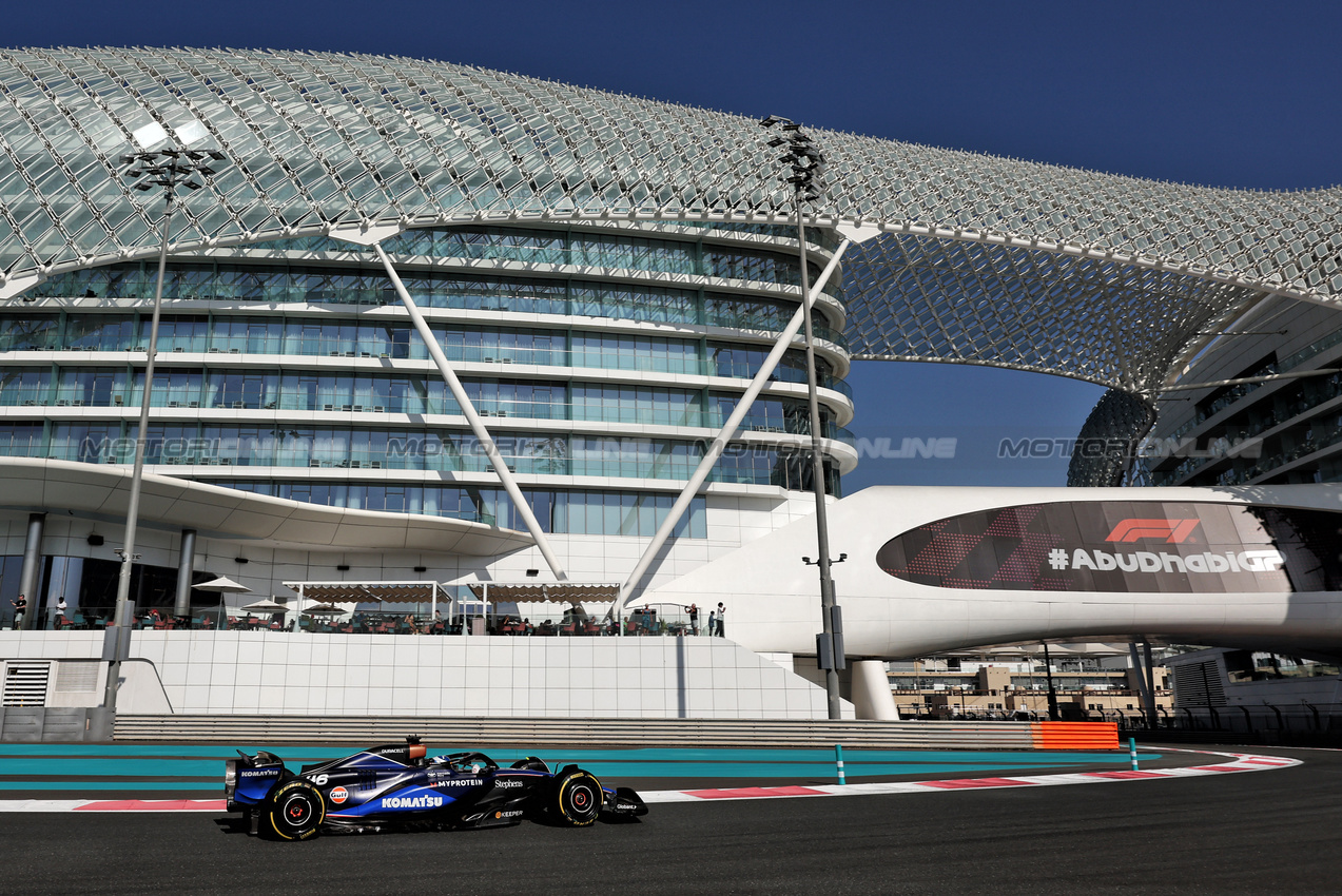 TEST ABU DHABI, Luke Browning (GBR) Williams Racing FW46 Academy Driver.

10.12.2024. Formula 1 Testing, Yas Marina Circuit, Abu Dhabi, Tuesday.

- www.xpbimages.com, EMail: requests@xpbimages.com © Copyright: Moy / XPB Images