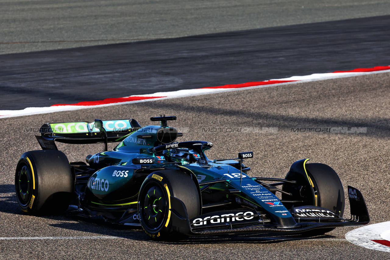 TEST BAHRAIN, Lance Stroll (CDN) Aston Martin F1 Team AMR24.

21.02.2024. Formula 1 Testing, Sakhir, Bahrain, Day One.

- www.xpbimages.com, EMail: requests@xpbimages.com © Copyright: Batchelor / XPB Images