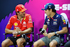 TEST BAHRAIN, (L to R): Carlos Sainz Jr (ESP) Ferrari e Sergio Perez (MEX) Red Bull Racing in the FIA Press Conference.
21.02.2024. Formula 1 Testing, Sakhir, Bahrain, Day One.
- www.xpbimages.com, EMail: requests@xpbimages.com © Copyright: Charniaux / XPB Images