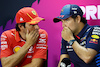 TEST BAHRAIN, (L to R): Carlos Sainz Jr (ESP) Ferrari e Sergio Perez (MEX) Red Bull Racing in the FIA Press Conference.
21.02.2024. Formula 1 Testing, Sakhir, Bahrain, Day One.
- www.xpbimages.com, EMail: requests@xpbimages.com © Copyright: Charniaux / XPB Images