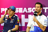 TEST BAHRAIN, (L to R): Sergio Perez (MEX) Red Bull Racing e Daniel Ricciardo (AUS) RB in the FIA Press Conference.
21.02.2024. Formula 1 Testing, Sakhir, Bahrain, Day One.
- www.xpbimages.com, EMail: requests@xpbimages.com © Copyright: Charniaux / XPB Images