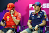 TEST BAHRAIN, (L to R): Carlos Sainz Jr (ESP) Ferrari e Sergio Perez (MEX) Red Bull Racing in the FIA Press Conference.
21.02.2024. Formula 1 Testing, Sakhir, Bahrain, Day One.
- www.xpbimages.com, EMail: requests@xpbimages.com © Copyright: Charniaux / XPB Images