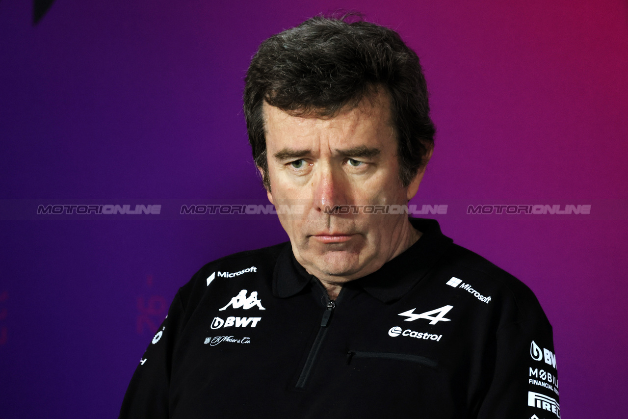 TEST BAHRAIN, Bruno Famin (FRA) Alpine Motorsports Vice President in the FIA Press Conference.

22.02.2024. Formula 1 Testing, Sakhir, Bahrain, Day Two.

- www.xpbimages.com, EMail: requests@xpbimages.com © Copyright: Bearne / XPB Images