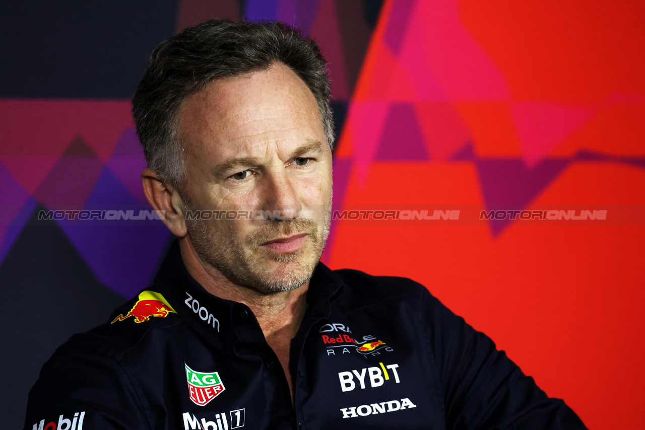 TEST BAHRAIN, Christian Horner (GBR) Red Bull Racing Team Principal in the FIA Press Conference.

22.02.2024. Formula 1 Testing, Sakhir, Bahrain, Day Two.

- www.xpbimages.com, EMail: requests@xpbimages.com © Copyright: Bearne / XPB Images