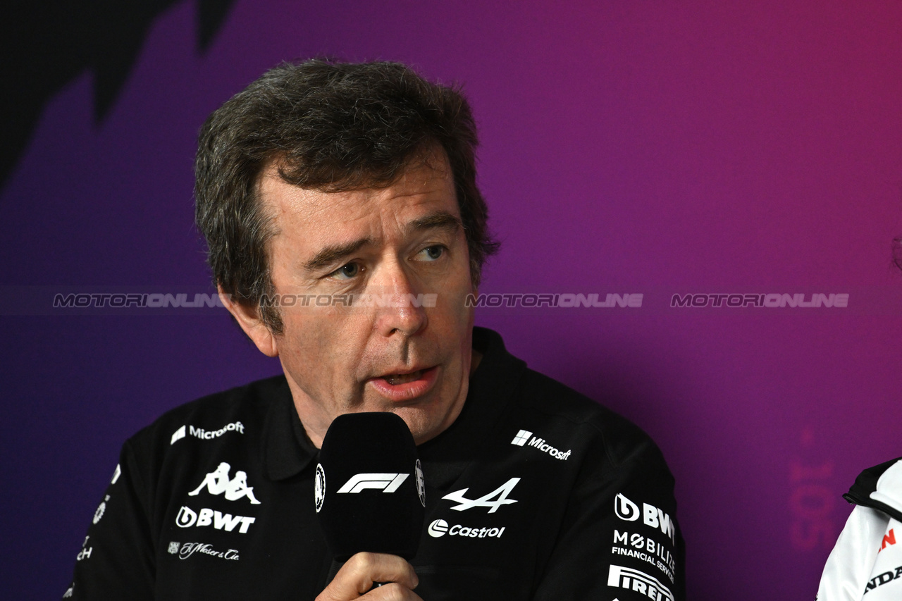 TEST BAHRAIN, Bruno Famin (FRA) Alpine Motorsports Vice President in the FIA Press Conference.

22.02.2024. Formula 1 Testing, Sakhir, Bahrain, Day Two.

- www.xpbimages.com, EMail: requests@xpbimages.com © Copyright: XPB Images