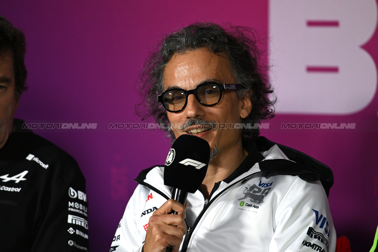 TEST BAHRAIN, Laurent Mekies (FRA) RB Technical Director in the FIA Press Conference.

22.02.2024. Formula 1 Testing, Sakhir, Bahrain, Day Two.

- www.xpbimages.com, EMail: requests@xpbimages.com © Copyright: XPB Images
