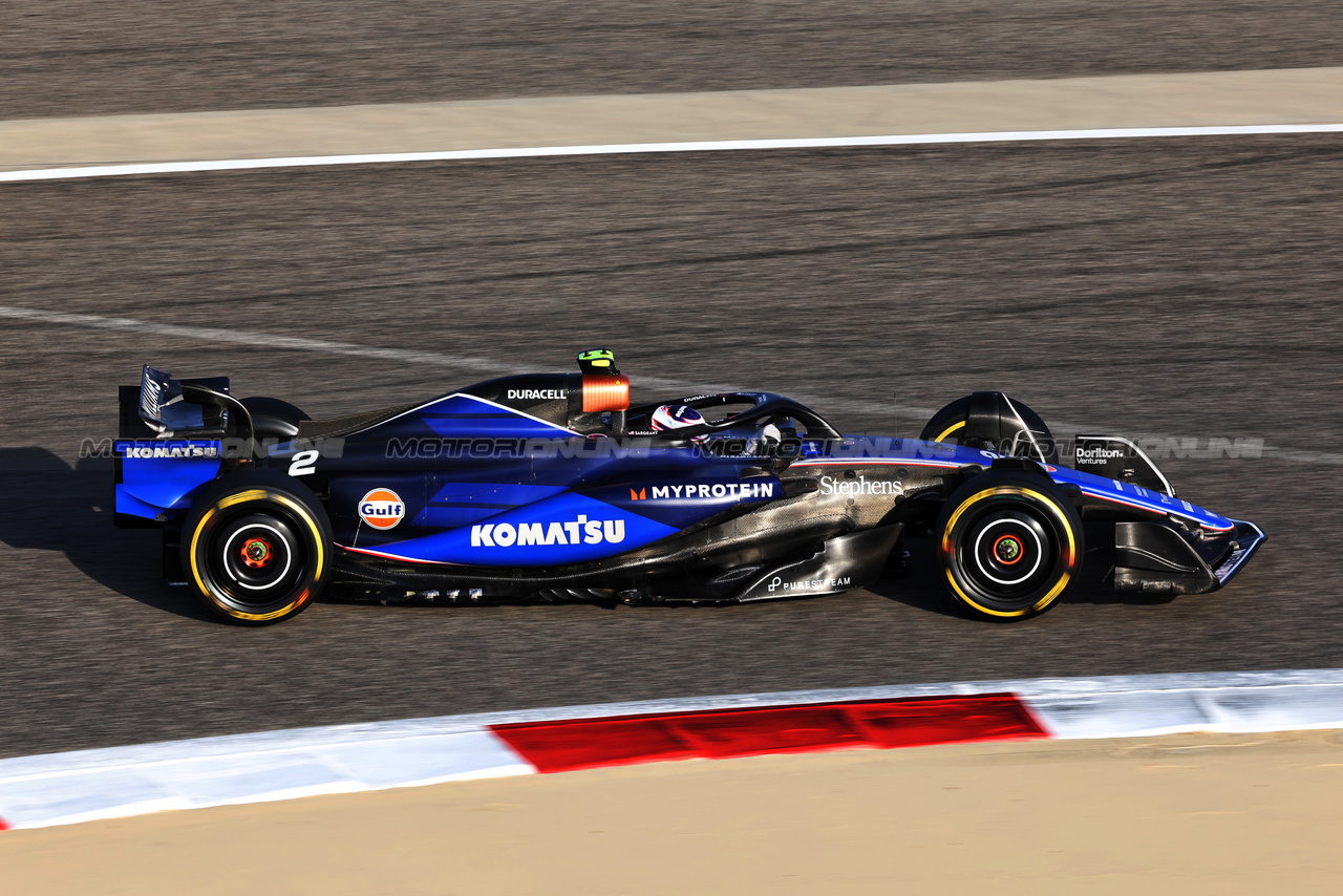 TEST BAHRAIN, Logan Sargeant (USA) Williams Racing FW46.

22.02.2024. Formula 1 Testing, Sakhir, Bahrain, Day Two.

- www.xpbimages.com, EMail: requests@xpbimages.com © Copyright: Bearne / XPB Images