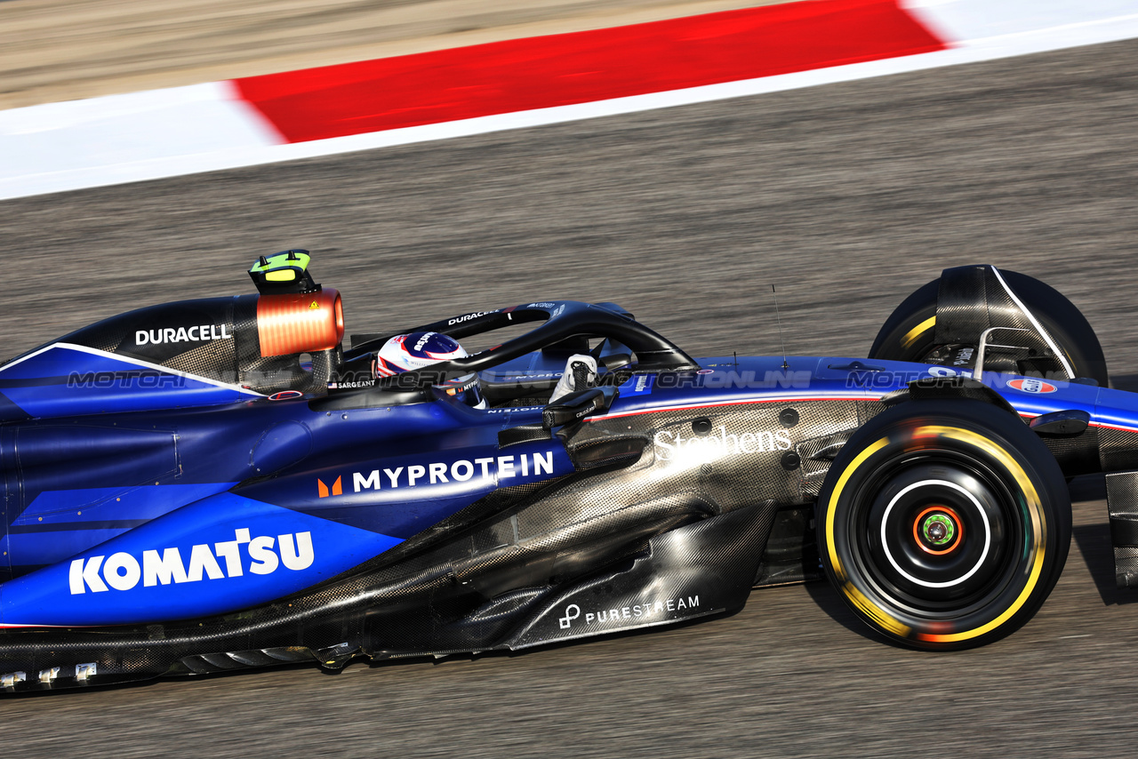 TEST BAHRAIN, Logan Sargeant (USA) Williams Racing FW46.

22.02.2024. Formula 1 Testing, Sakhir, Bahrain, Day Two.

- www.xpbimages.com, EMail: requests@xpbimages.com © Copyright: Bearne / XPB Images