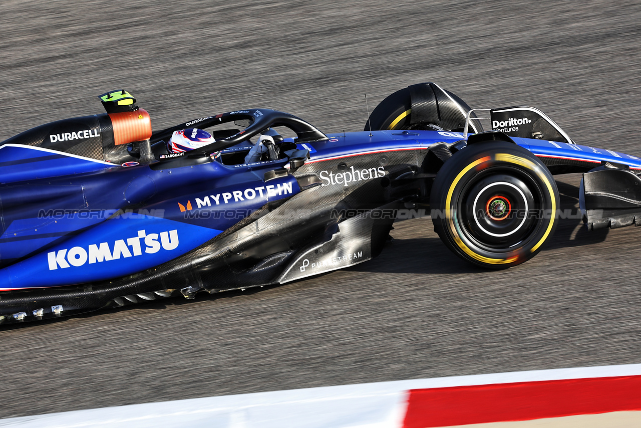 TEST BAHRAIN, Logan Sargeant (USA) Williams Racing FW46.

22.02.2024. Formula 1 Testing, Sakhir, Bahrain, Day Two.

- www.xpbimages.com, EMail: requests@xpbimages.com © Copyright: Bearne / XPB Images