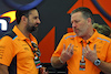 TEST BAHRAIN, Zak Brown (USA) McLaren Executive Director (Right).
22.02.2024. Formula 1 Testing, Sakhir, Bahrain, Day Two.
 - www.xpbimages.com, EMail: requests@xpbimages.com © Copyright: Coates / XPB Images