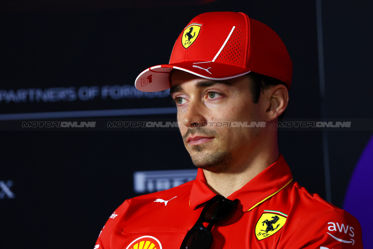TEST BAHRAIN, Charles Leclerc (MON) Ferrari in the FIA Press Conference.

23.02.2024. Formula 1 Testing, Sakhir, Bahrain, Day Three.

- www.xpbimages.com, EMail: requests@xpbimages.com © Copyright: Charniaux / XPB Images