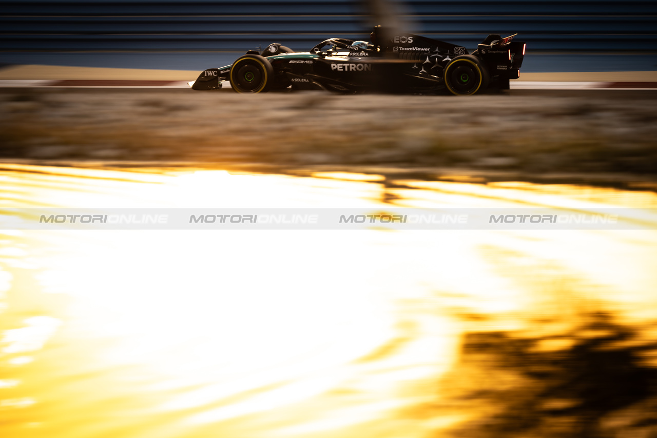 TEST BAHRAIN, George Russell (GBR) Mercedes AMG F1 W15.

23.02.2024. Formula 1 Testing, Sakhir, Bahrain, Day Three.

- www.xpbimages.com, EMail: requests@xpbimages.com © Copyright: Bearne / XPB Images