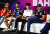 TEST BAHRAIN, (L to R): Charles Leclerc (MON) Ferrari; Pierre Gasly (FRA) Alpine F1 Team; Yuki Tsunoda (JPN) RB; Max Verstappen (NLD) Red Bull Racing, in the FIA Press Conference.
23.02.2024. Formula 1 Testing, Sakhir, Bahrain, Day Three.
- www.xpbimages.com, EMail: requests@xpbimages.com © Copyright: Charniaux / XPB Images