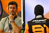 TEST BAHRAIN, (L to R): Mark Webber (AUS) Channel 4 Presenter / Driver Manager with Oscar Piastri (AUS) McLaren.
23.02.2024. Formula 1 Testing, Sakhir, Bahrain, Day Three.
 - www.xpbimages.com, EMail: requests@xpbimages.com © Copyright: Coates / XPB Images