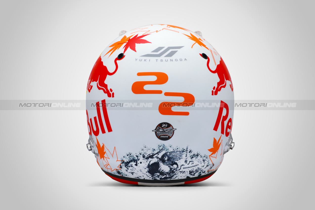 CASCHI 2025, The helmet of Yuki Tsunoda (JPN) Racing Bulls.

15.03.2025. Formula 1 World Championship, Rd 1, Australian Grand Prix, Albert Park, Melbourne, Australia, Qualifiche Day.

- www.xpbimages.com, EMail: requests@xpbimages.com © Copyright: XPB Images