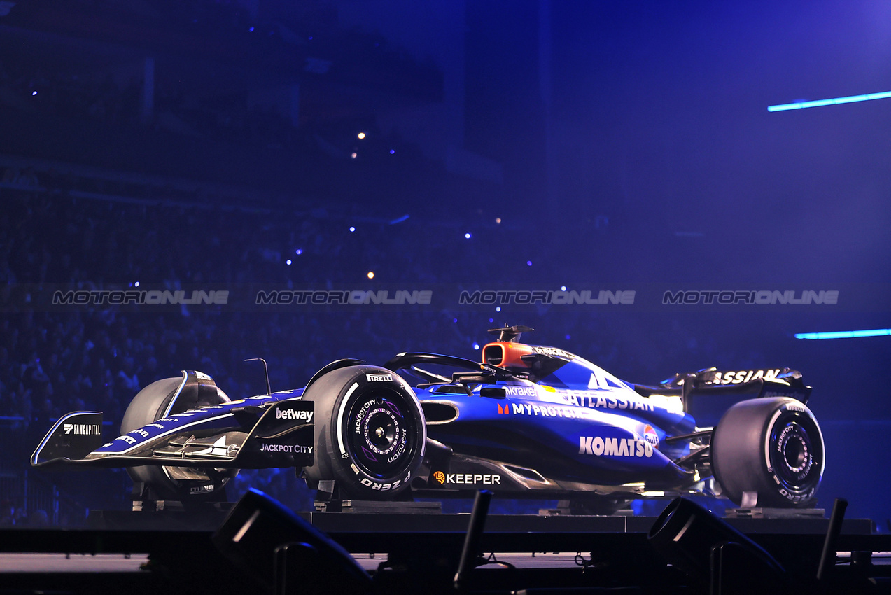 F1 75 LIVE, Williams Racing FW47.

18.02.2025. Formula One World Championship, F1 75 Live. O2 Arena, London, England.

- www.xpbimages.com, EMail: requests@xpbimages.com © Copyright: Batchelor / XPB Images