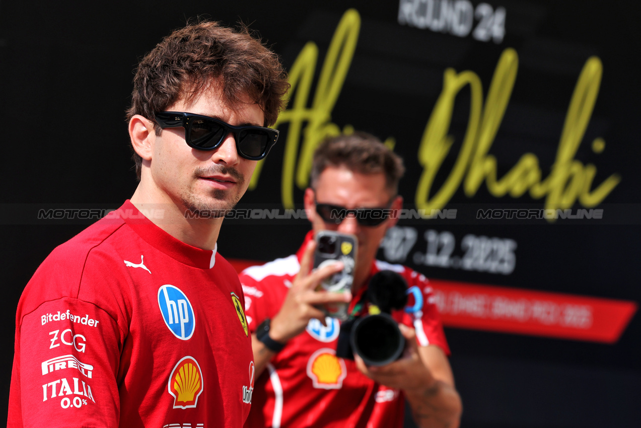 GP ABU DHABI, Charles Leclerc (MON) Ferrari.

04.12.2025. Formula 1 World Championship, Rd 24, Abu Dhabi Grand Prix, Yas Marina Circuit, Abu Dhabi, Preparation Day.

- www.xpbimages.com, EMail: requests@xpbimages.com © Copyright: Bearne / XPB Images
