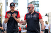 GP ARABIA SAUDITA, (L to R): Esteban Ocon (FRA) Haas F1 Team with Stuart Morrison (GBR) Haas F1 Team Head of Communications.

17.04.2025. Formula 1 World Championship, Rd 5, Saudi Arabian Grand Prix, Jeddah, Saudi Arabia, Preparation Day.

- www.xpbimages.com, EMail: requests@xpbimages.com © Copyright: Bearne / XPB Images
