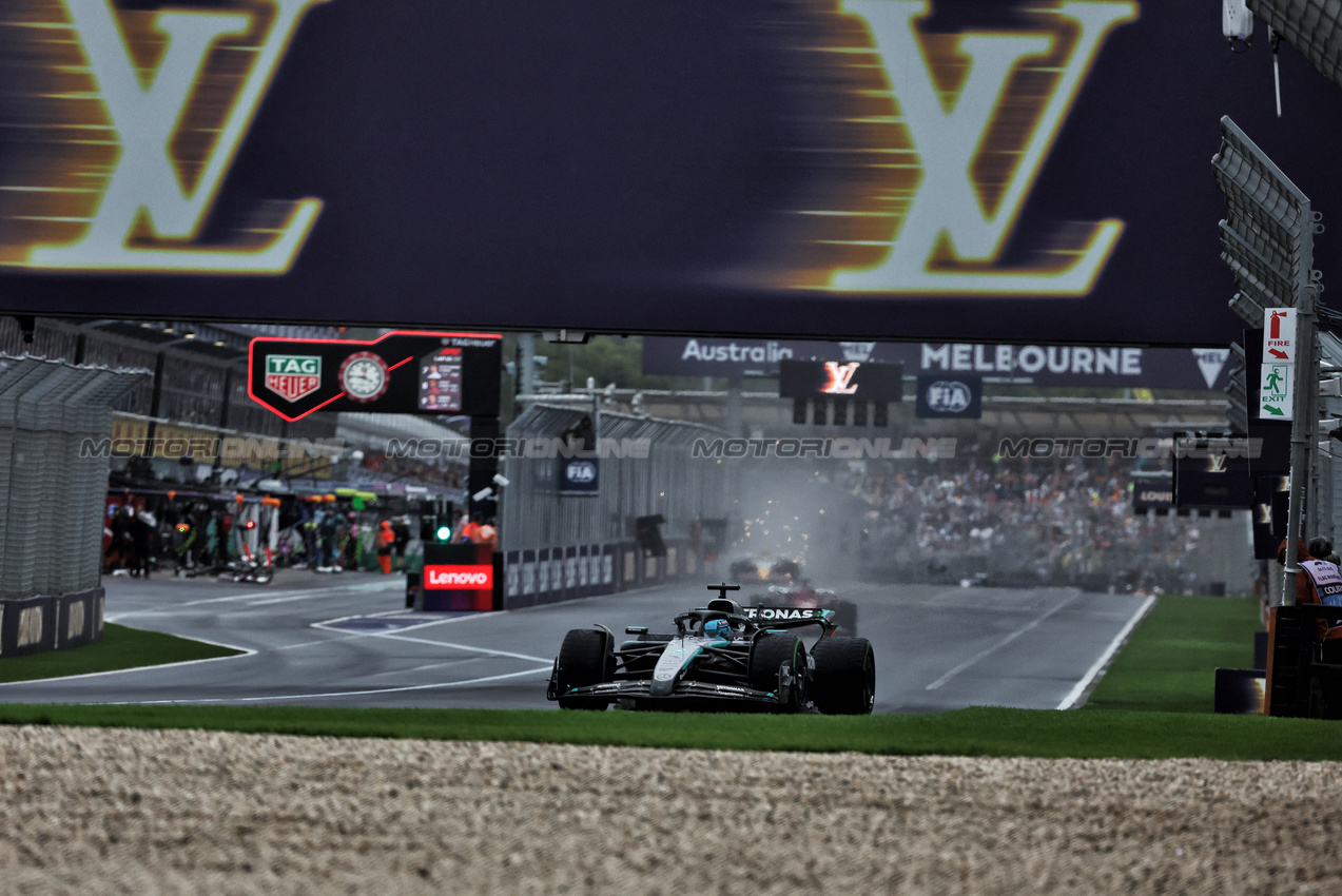 GP AUSTRALIA, George Russell (GBR) Mercedes AMG F1 W16.

16.03.2025. Formula 1 World Championship, Rd 1, Australian Grand Prix, Albert Park, Melbourne, Australia, Gara Day.

- www.xpbimages.com, EMail: requests@xpbimages.com © Copyright: Bearne / XPB Images
