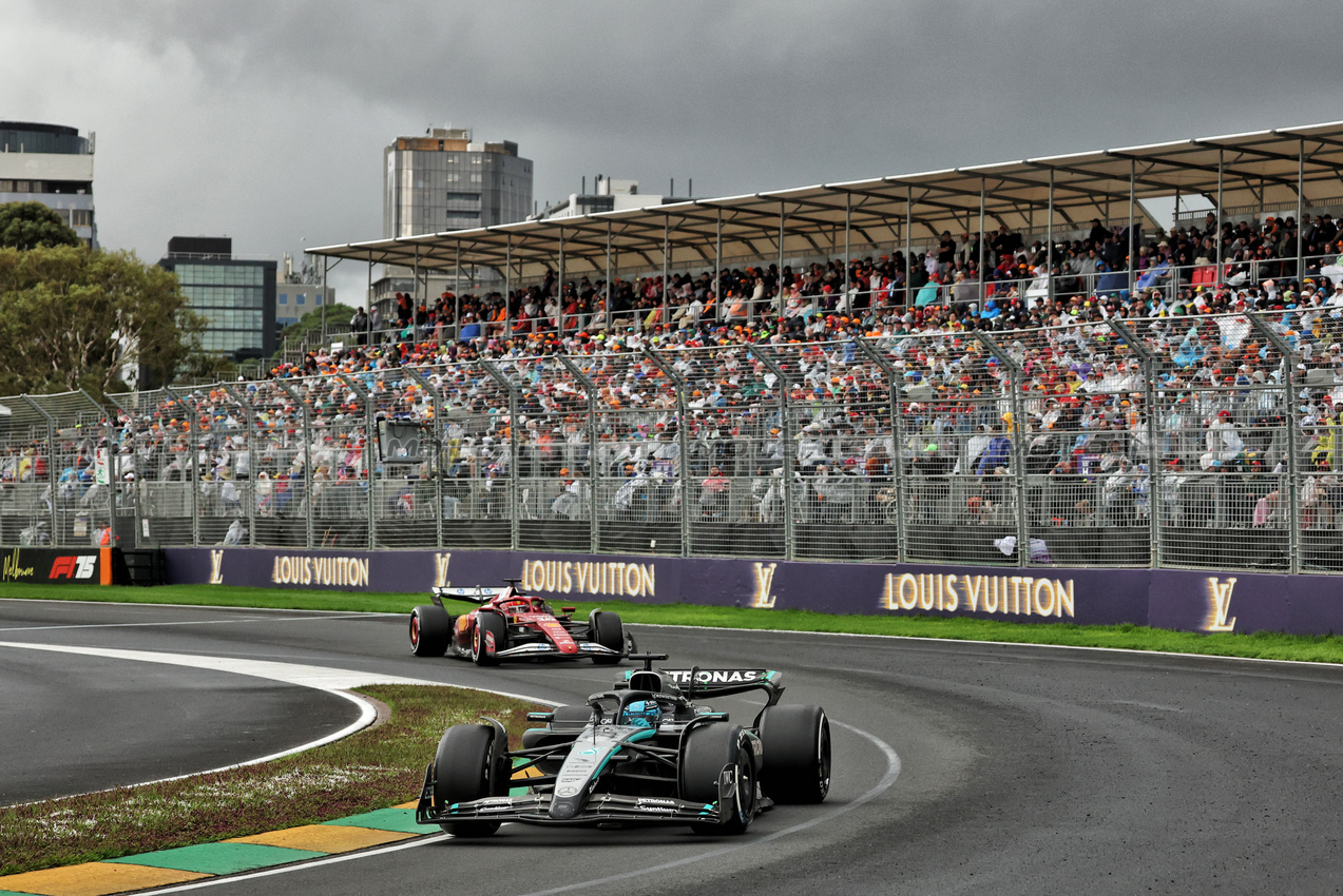 GP AUSTRALIA, George Russell (GBR) Mercedes AMG F1 W16.

16.03.2025. Formula 1 World Championship, Rd 1, Australian Grand Prix, Albert Park, Melbourne, Australia, Gara Day.

- www.xpbimages.com, EMail: requests@xpbimages.com © Copyright: Bearne / XPB Images