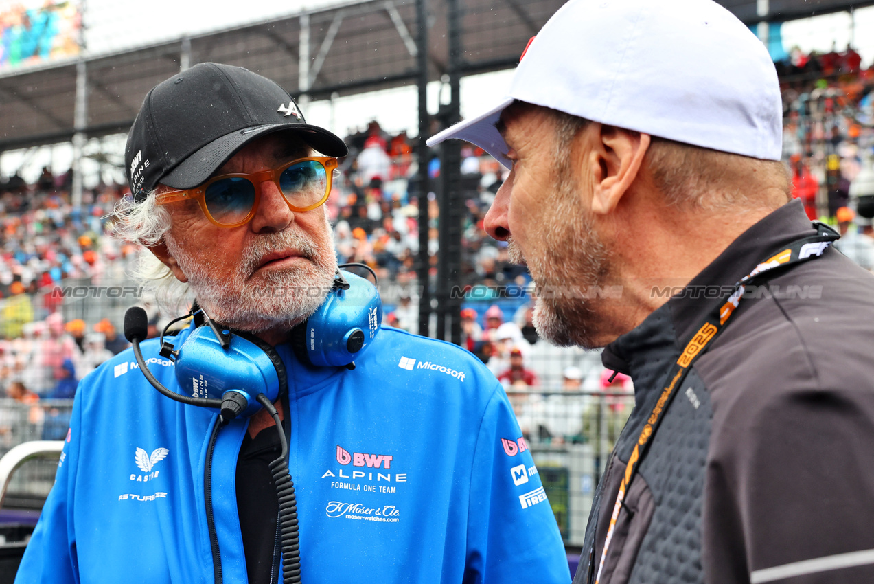 GP AUSTRALIA, (L to R): Flavio Briatore (ITA) Alpine F1 Team Executive Advisor with Bruno Michel (FRA) F2 e F3 Chief Executive Officer.

16.03.2025. Formula 1 World Championship, Rd 1, Australian Grand Prix, Albert Park, Melbourne, Australia, Gara Day.

- www.xpbimages.com, EMail: requests@xpbimages.com © Copyright: Batchelor / XPB Images