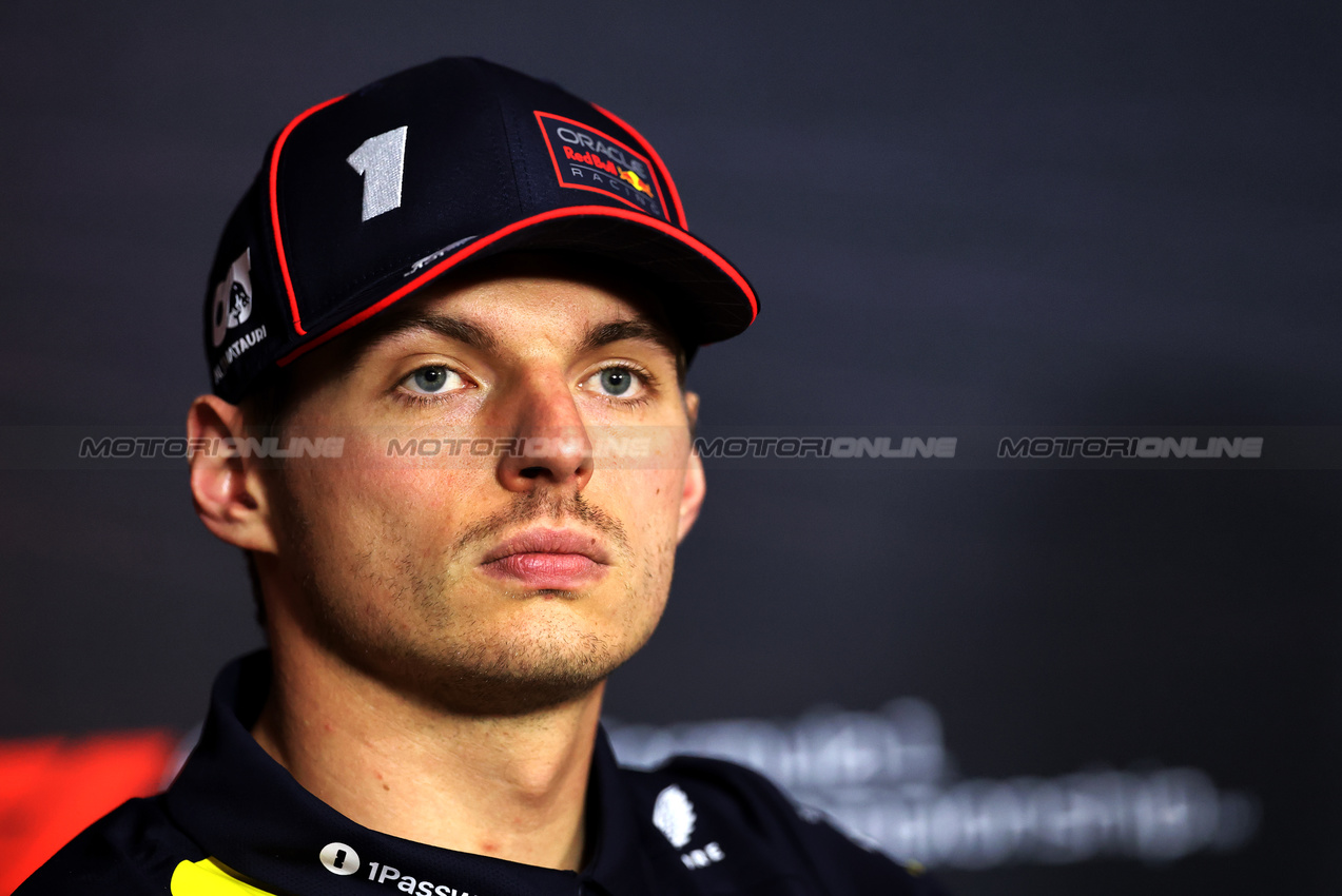 GP AUSTRALIA, Max Verstappen (NLD) Red Bull Racing in the FIA Press Conference.

13.03.2025. Formula 1 World Championship, Rd 1, Australian Grand Prix, Albert Park, Melbourne, Australia, Preparation Day.

- www.xpbimages.com, EMail: requests@xpbimages.com © Copyright: Charniaux / XPB Images