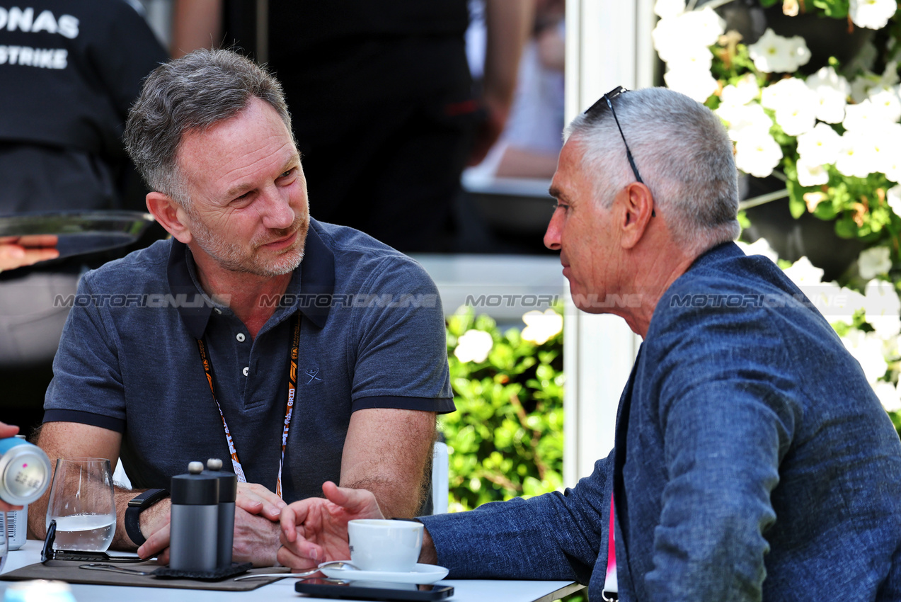 GP AUSTRALIA, (L to R): Christian Horner (GBR) Red Bull Racing Team Principal with Mick Doohan (AUS).

13.03.2025. Formula 1 World Championship, Rd 1, Australian Grand Prix, Albert Park, Melbourne, Australia, Preparation Day.

- www.xpbimages.com, EMail: requests@xpbimages.com © Copyright: Moy / XPB Images