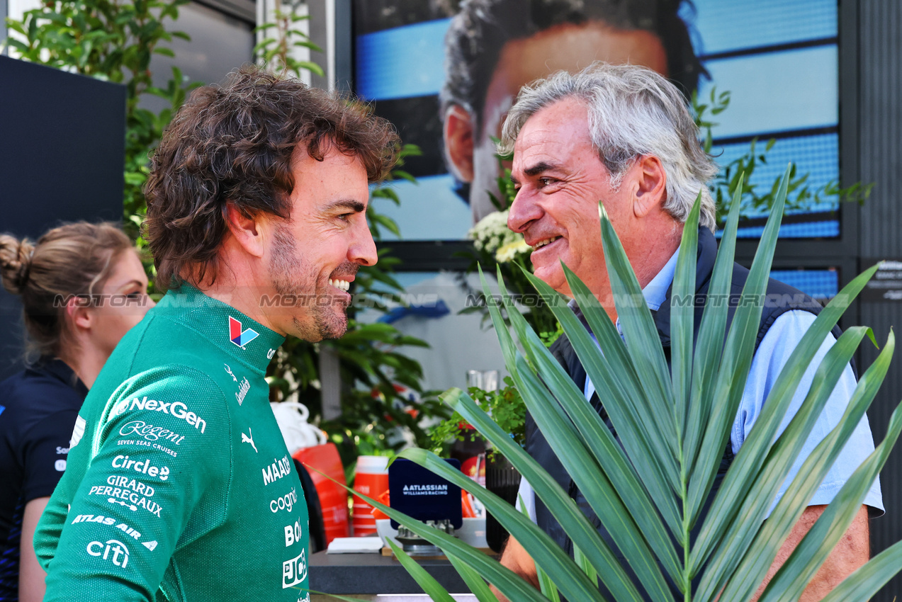 GP AUSTRALIA, (L to R): Fernando Alonso (ESP) Aston Martin F1 Team with Carlos Sainz (ESP).

13.03.2025. Formula 1 World Championship, Rd 1, Australian Grand Prix, Albert Park, Melbourne, Australia, Preparation Day.

- www.xpbimages.com, EMail: requests@xpbimages.com © Copyright: Batchelor / XPB Images