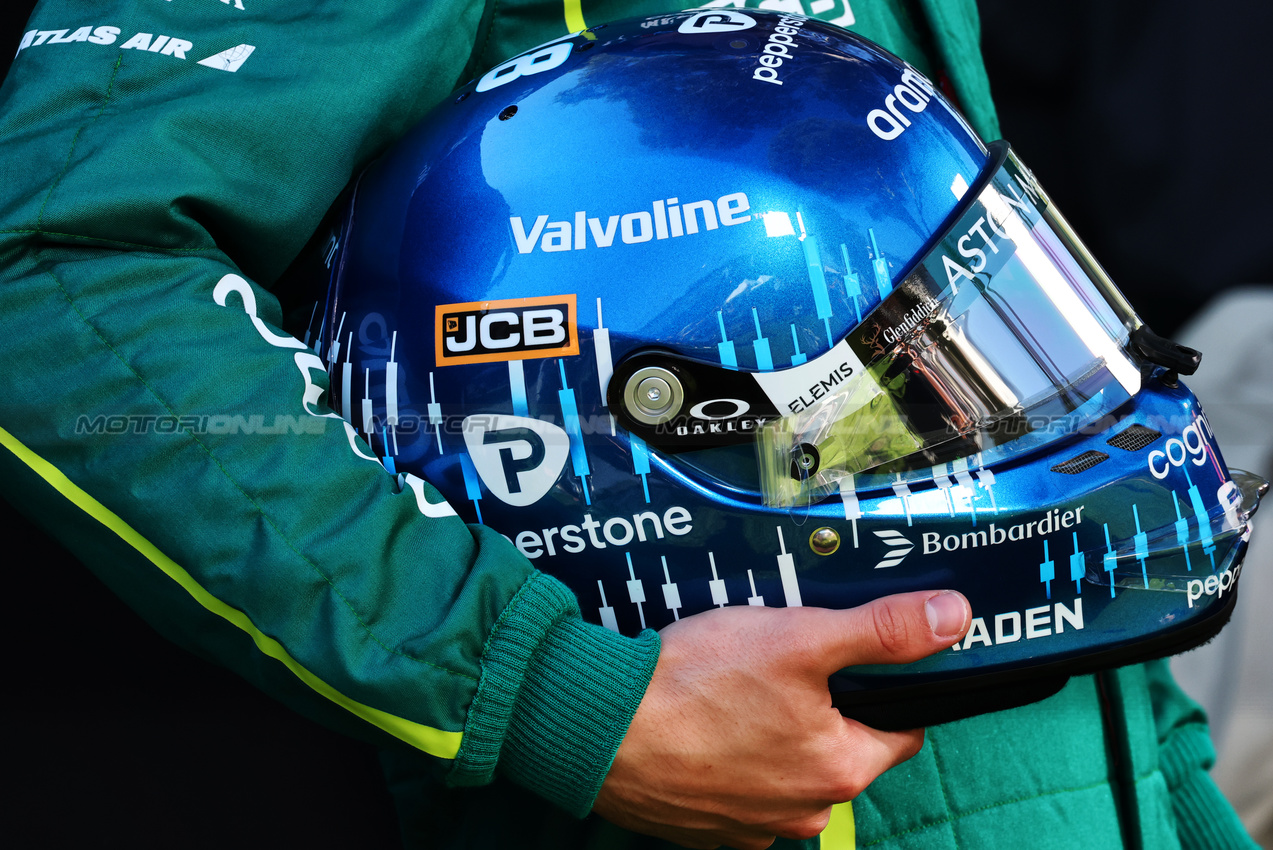 GP AUSTRALIA, The helmet of Lance Stroll (CDN) Aston Martin F1 Team.

13.03.2025. Formula 1 World Championship, Rd 1, Australian Grand Prix, Albert Park, Melbourne, Australia, Preparation Day.

- www.xpbimages.com, EMail: requests@xpbimages.com © Copyright: Batchelor / XPB Images
