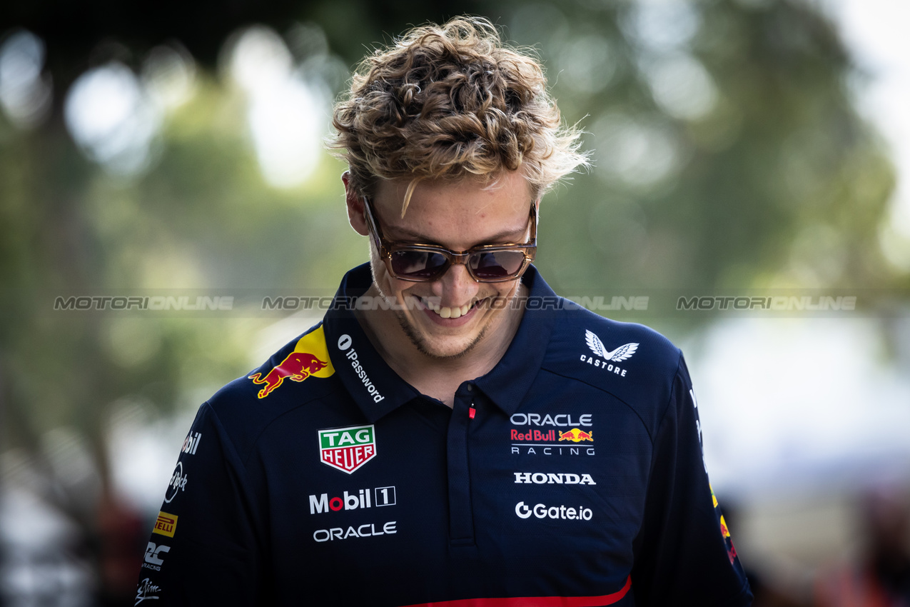 GP AUSTRALIA, Liam Lawson (NZL) Red Bull Racing.

12.03.2025. Formula 1 World Championship, Rd 1, Australian Grand Prix, Albert Park, Melbourne, Australia, Preparation Day.

- www.xpbimages.com, EMail: requests@xpbimages.com © Copyright: Bearne / XPB Images