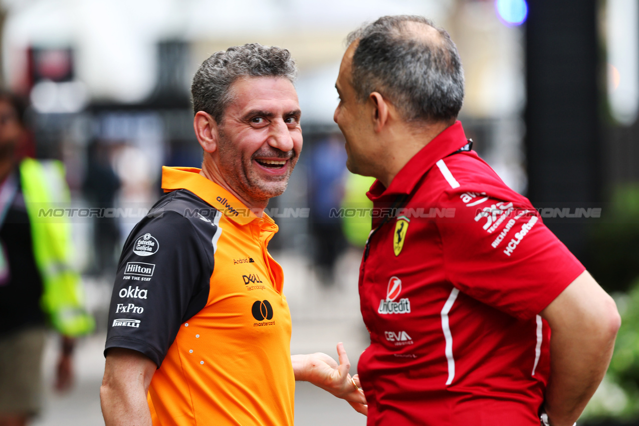 GP AUSTRALIA, (L to R): Andrea Stella (ITA) McLaren Team Principal with Diego Ioverno (ITA) Ferrari Sporting Director.

12.03.2025. Formula 1 World Championship, Rd 1, Australian Grand Prix, Albert Park, Melbourne, Australia, Preparation Day.

- www.xpbimages.com, EMail: requests@xpbimages.com © Copyright: Batchelor / XPB Images