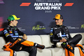 GP AUSTRALIA, (L to R): Oscar Piastri (AUS) McLaren e Lando Norris (GBR) McLaren in the post qualifying FIA Press Conference.

15.03.2025. Formula 1 World Championship, Rd 1, Australian Grand Prix, Albert Park, Melbourne, Australia, Qualifiche Day.

- www.xpbimages.com, EMail: requests@xpbimages.com © Copyright: Bearne / XPB Images