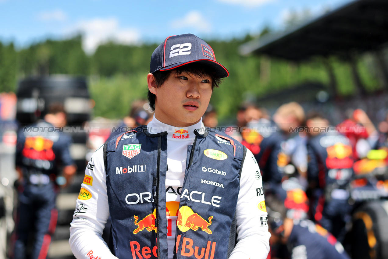 GP AUSTRIA, Yuki Tsunoda (JPN) Red Bull Racing on the grid.

29.06.2025. Formula 1 World Championship, Rd 11, Austrian Grand Prix, Spielberg, Austria, Gara Day.

- www.xpbimages.com, EMail: requests@xpbimages.com © Copyright: Charniaux / XPB Images