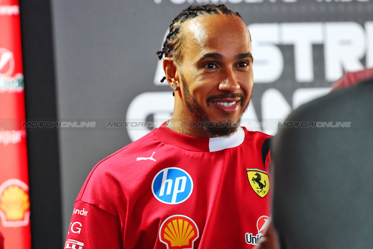 GP AUSTRIA, Lewis Hamilton (GBR) Ferrari.

26.06.2025. Formula 1 World Championship, Rd 11, Austrian Grand Prix, Spielberg, Austria, Preparation Day.

- www.xpbimages.com, EMail: requests@xpbimages.com © Copyright: Batchelor / XPB Images