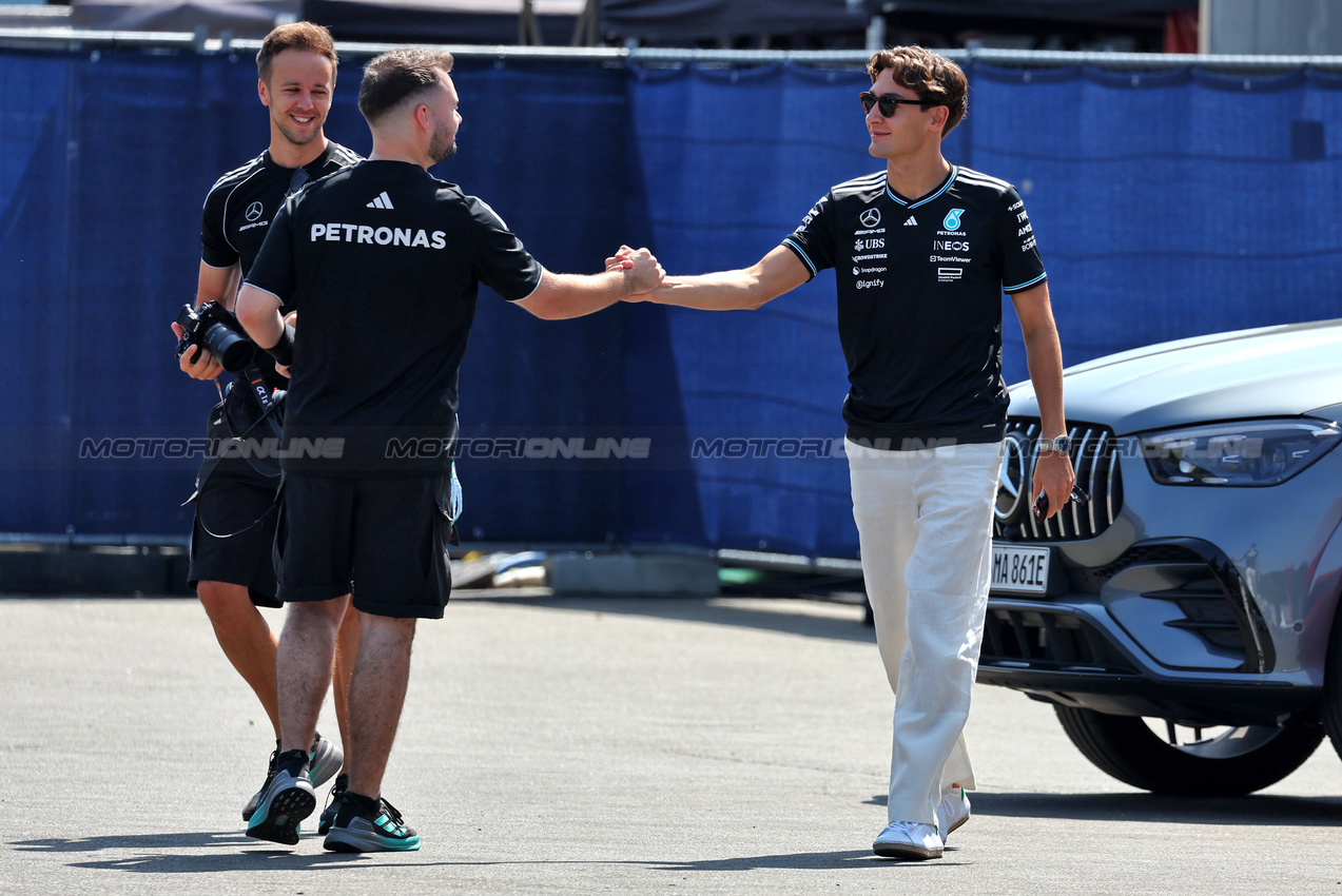 GP AUSTRIA, George Russell (GBR) Mercedes AMG F1.

26.06.2025. Formula 1 World Championship, Rd 11, Austrian Grand Prix, Spielberg, Austria, Preparation Day.

- www.xpbimages.com, EMail: requests@xpbimages.com © Copyright: Moy / XPB Images