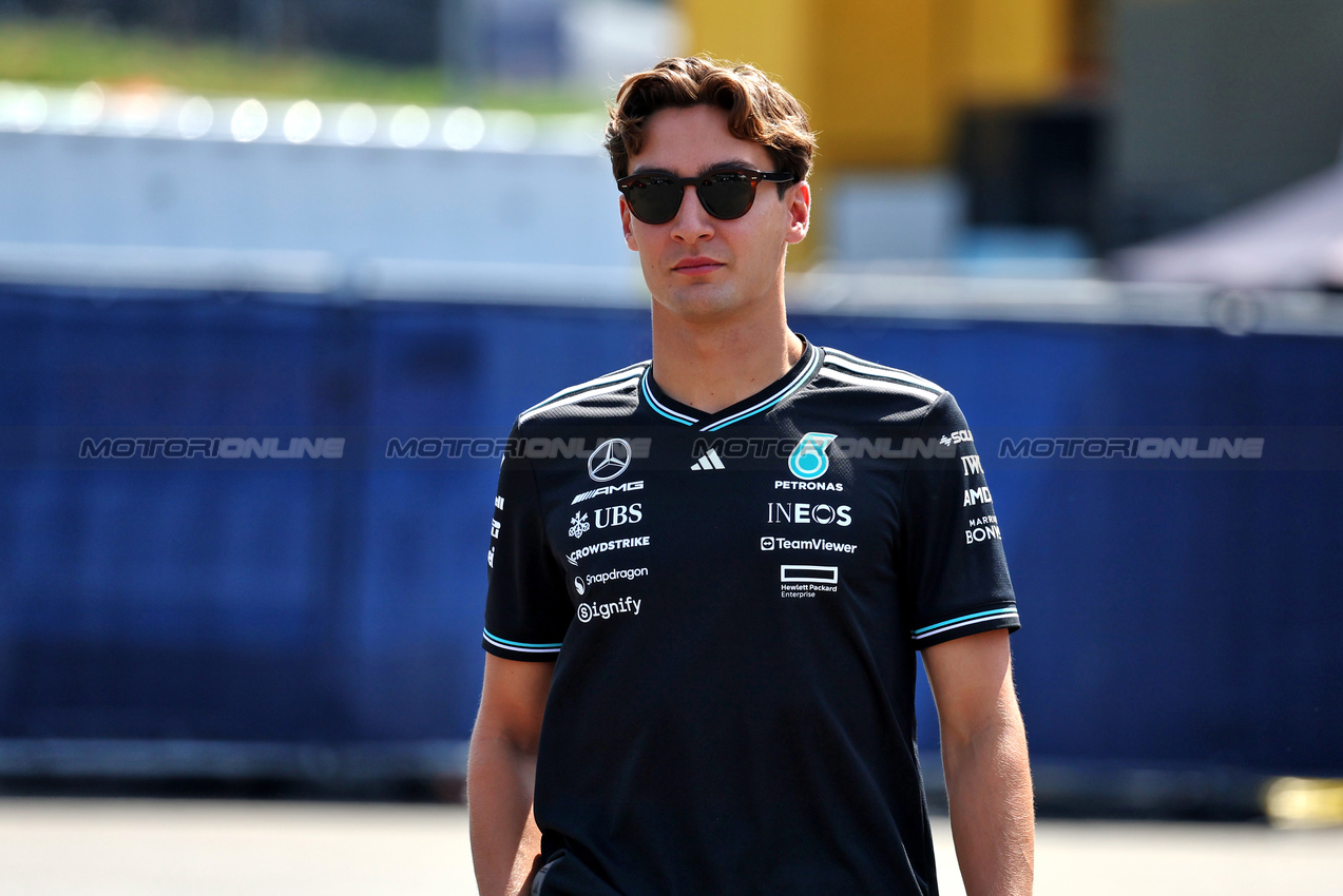 GP AUSTRIA, George Russell (GBR) Mercedes AMG F1.

26.06.2025. Formula 1 World Championship, Rd 11, Austrian Grand Prix, Spielberg, Austria, Preparation Day.

- www.xpbimages.com, EMail: requests@xpbimages.com © Copyright: Moy / XPB Images