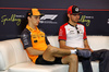 GP AUSTRIA, (L to R): Oscar Piastri (AUS) McLaren e Esteban Ocon (FRA) Haas F1 Team in the FIA Press Conference.

26.06.2025. Formula 1 World Championship, Rd 11, Austrian Grand Prix, Spielberg, Austria, Preparation Day.

- www.xpbimages.com, EMail: requests@xpbimages.com © Copyright: Moy / XPB Images