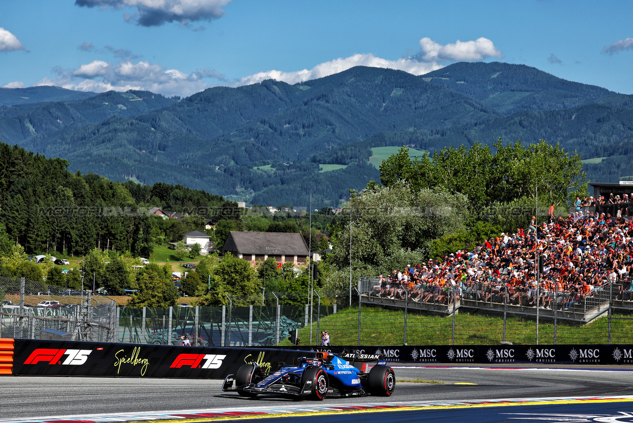 GP AUSTRIA, Alexander Albon (THA) Atlassian Williams Racing FW47.

28.06.2025. Formula 1 World Championship, Rd 11, Austrian Grand Prix, Spielberg, Austria, Qualifiche Day.

- www.xpbimages.com, EMail: requests@xpbimages.com © Copyright: Moy / XPB Images